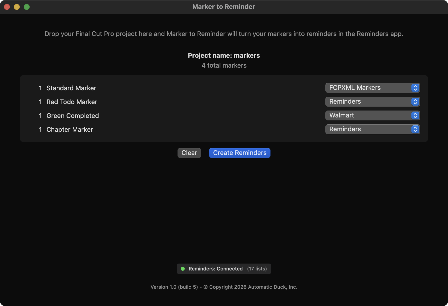 Marker to Reminder screenshot